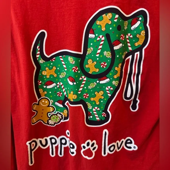 PUPPY LOVE WOMENS LONG SLEEVE SHIRT MEDIUM - Picture 3 of 5